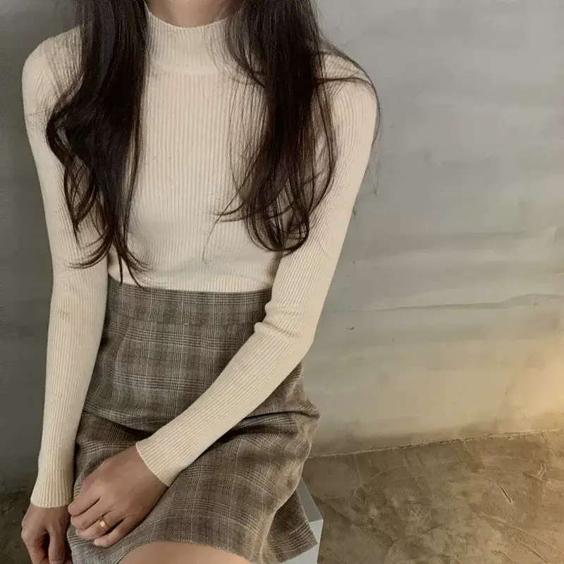 Women's Purple Knitted Half Turtleneck Top — feature 5