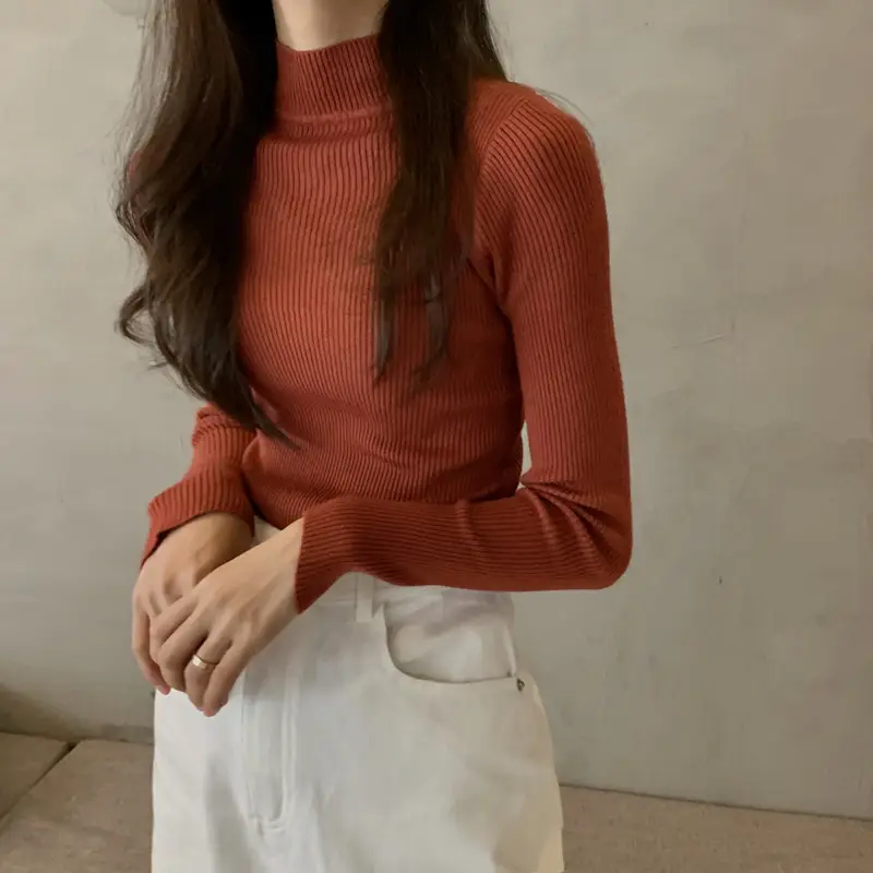 Women's Purple Knitted Half Turtleneck Top - Image 6