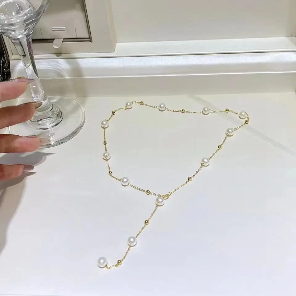 6MM Flat Star Pearl Necklace for Women - Image 6