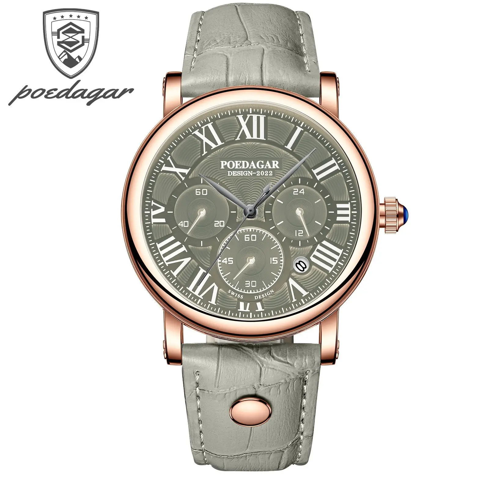 Pordagar Men's Quartz Watch with Leather Belt - Image 6