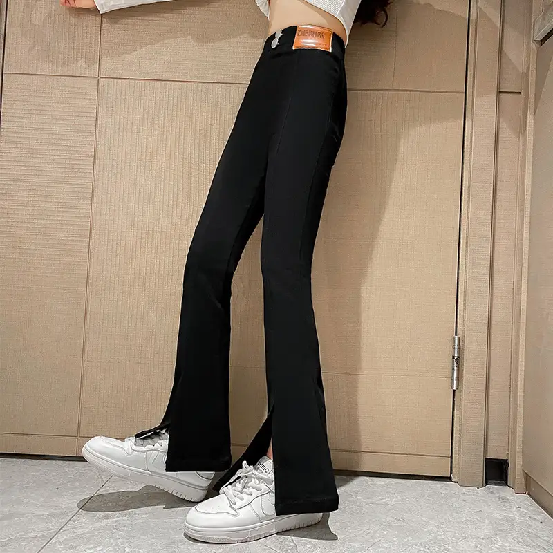 Girls Flared Pants Spring Autumn New Casual Slit Length - Image 4