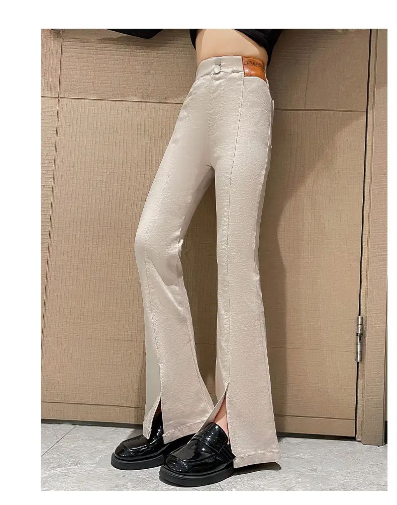 Girls Flared Pants Spring Autumn New Casual Slit Length — feature 16