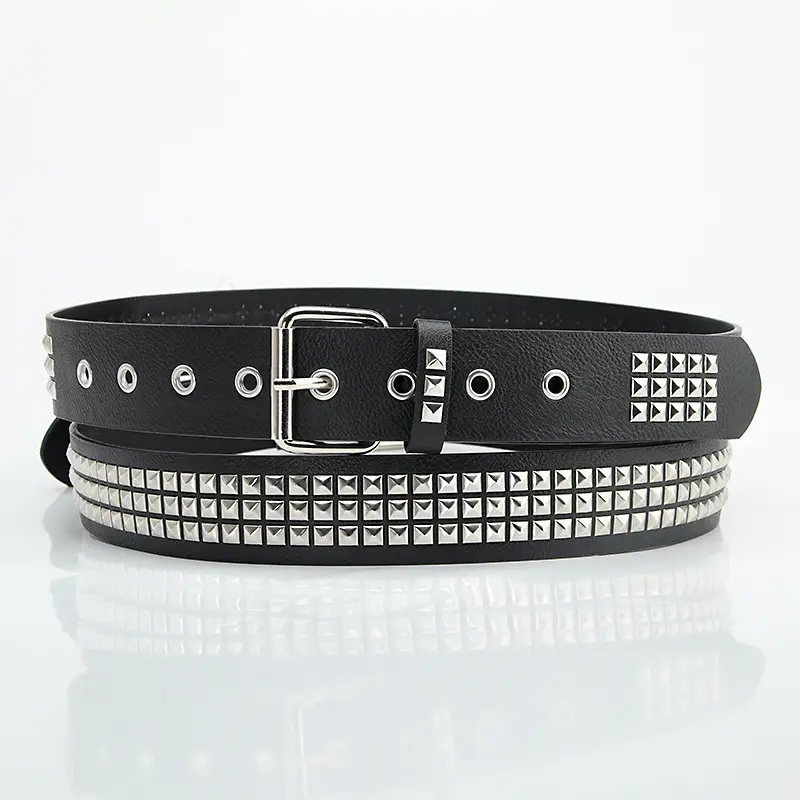 Women's Black Square Beads Belt for Men & Women - Image 3