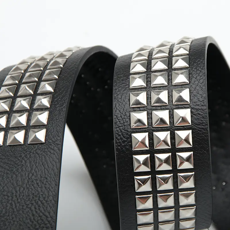Women's Black Square Beads Belt for Men & Women - Image 5