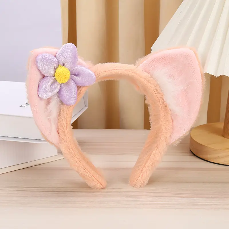 Plush Flower Hair Clip for Girls Cute Headband - Image 2