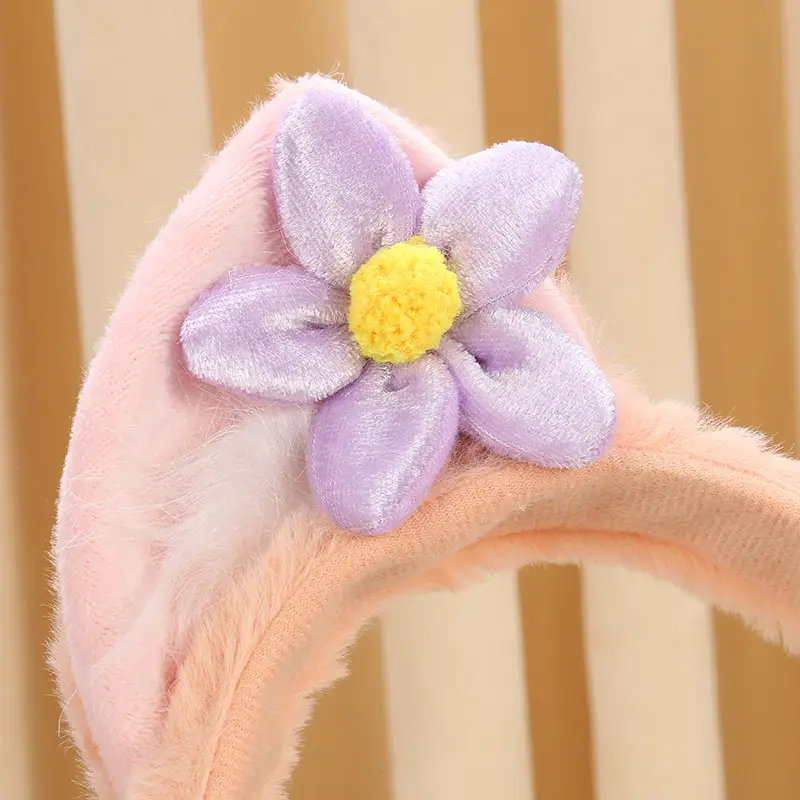Plush Flower Hair Clip for Girls Cute Headband - Image 5