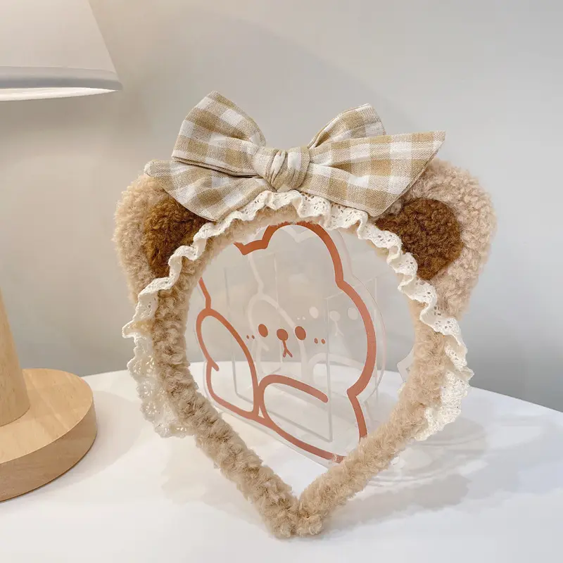 Red Plush Bear & Star Headband with Bow - Image 129
