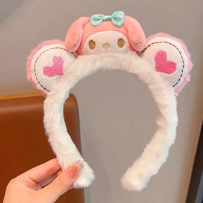 Red Plush Bear & Star Headband with Bow - Image 181