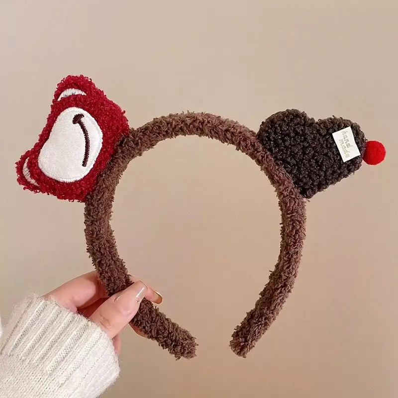 Red Plush Bear & Star Headband with Bow - Image 19
