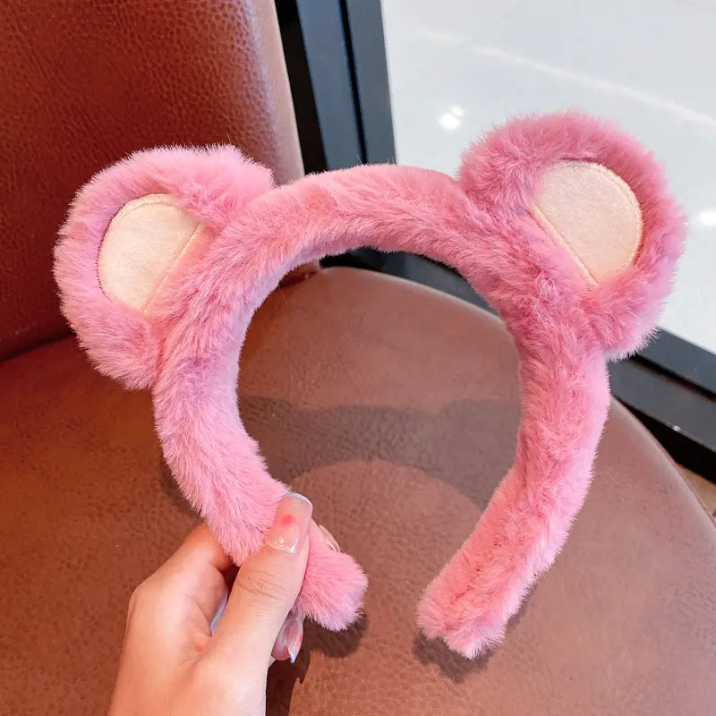 Red Plush Bear & Star Headband with Bow - Image 2