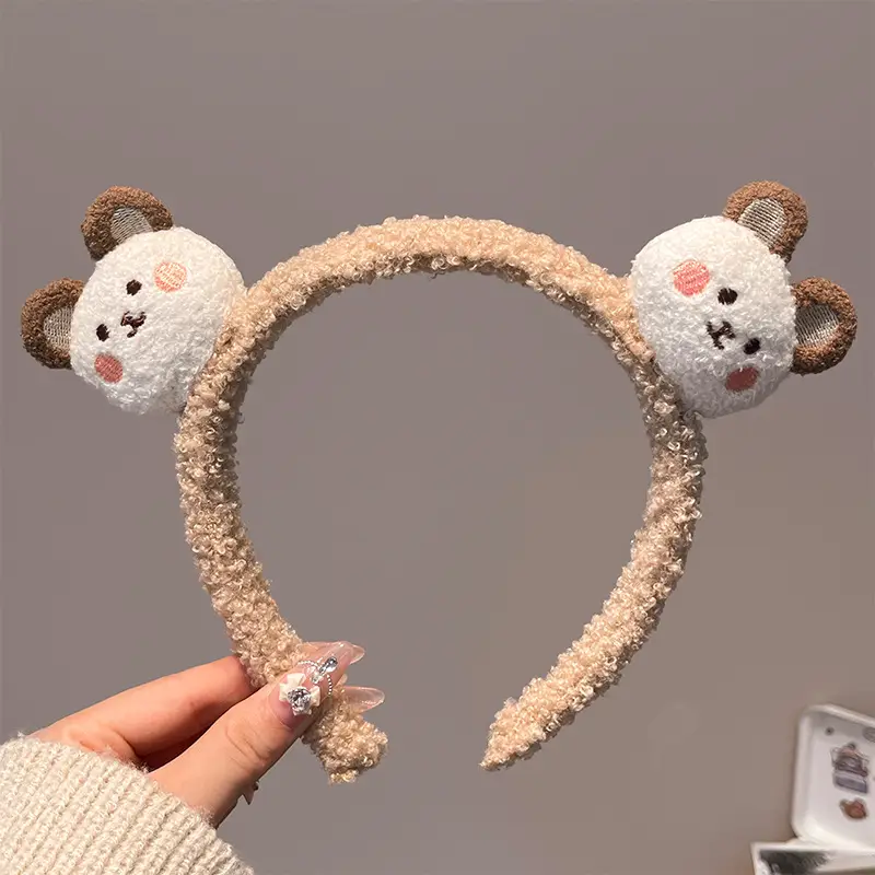 Red Plush Bear & Star Headband with Bow - Image 21