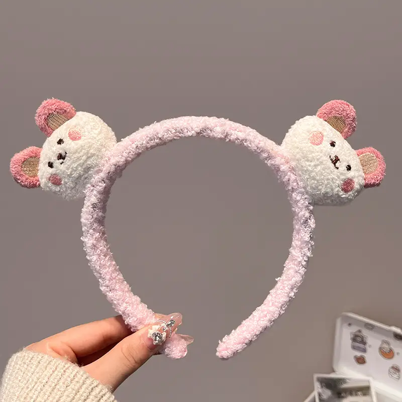 Red Plush Bear & Star Headband with Bow - Image 22