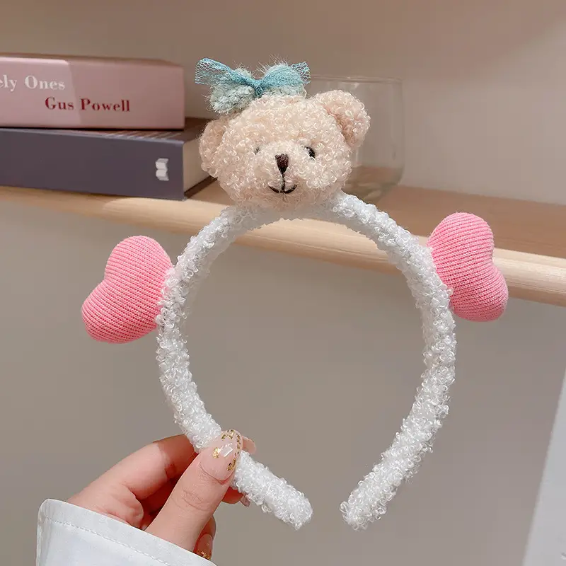 Red Plush Bear & Star Headband with Bow - Image 35