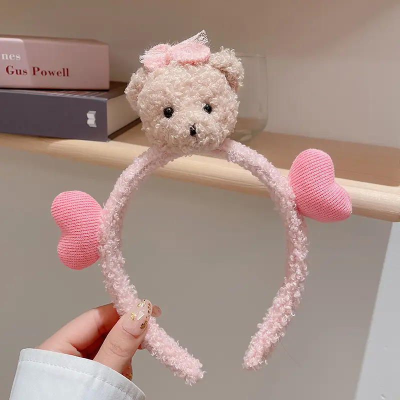 Red Plush Bear & Star Headband with Bow - Image 36