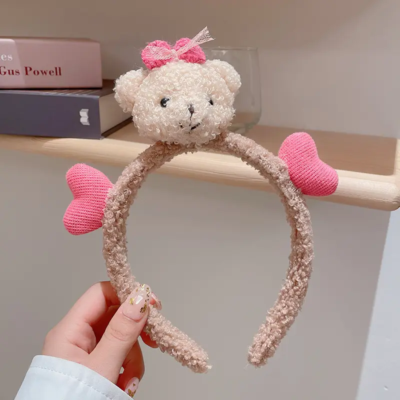 Red Plush Bear & Star Headband with Bow - Image 37