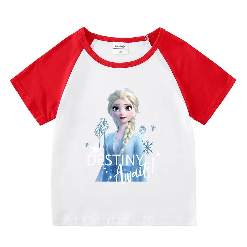 2023 Frozen Print Boys Girls T-Shirt Shorts Set - Image 10