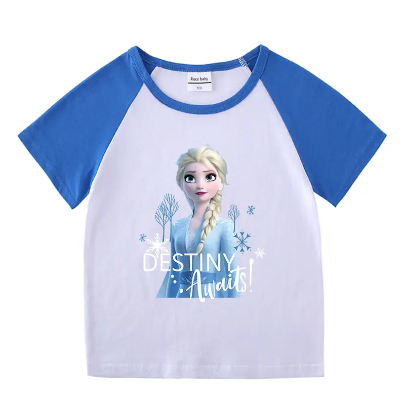 2023 Frozen Print Boys Girls T-Shirt Shorts Set - Image 11