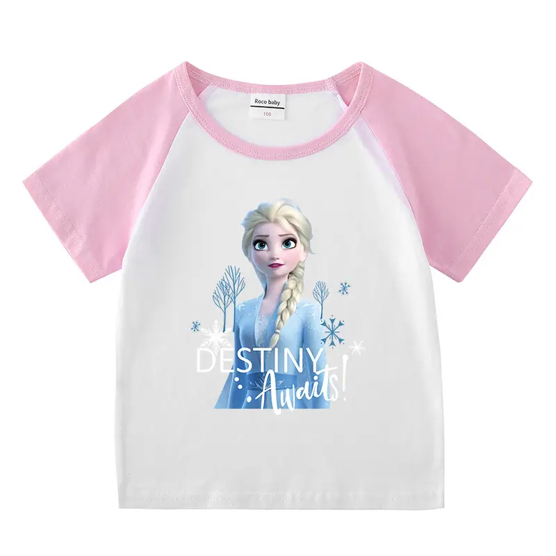 2023 Frozen Print Boys Girls T-Shirt Shorts Set - Image 12