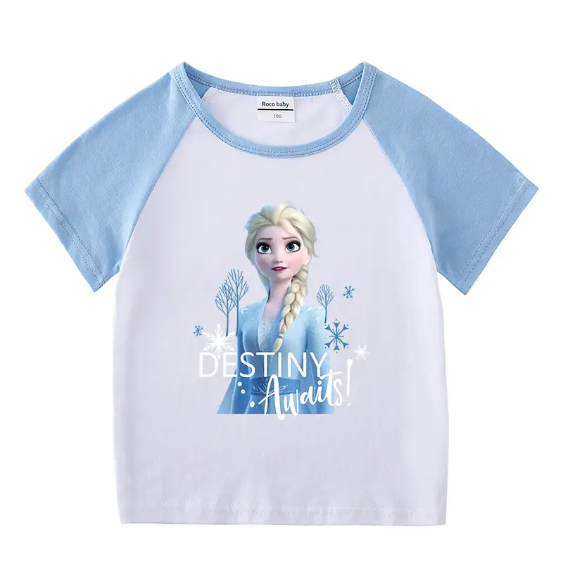 2023 Frozen Print Boys Girls T-Shirt Shorts Set - Image 13