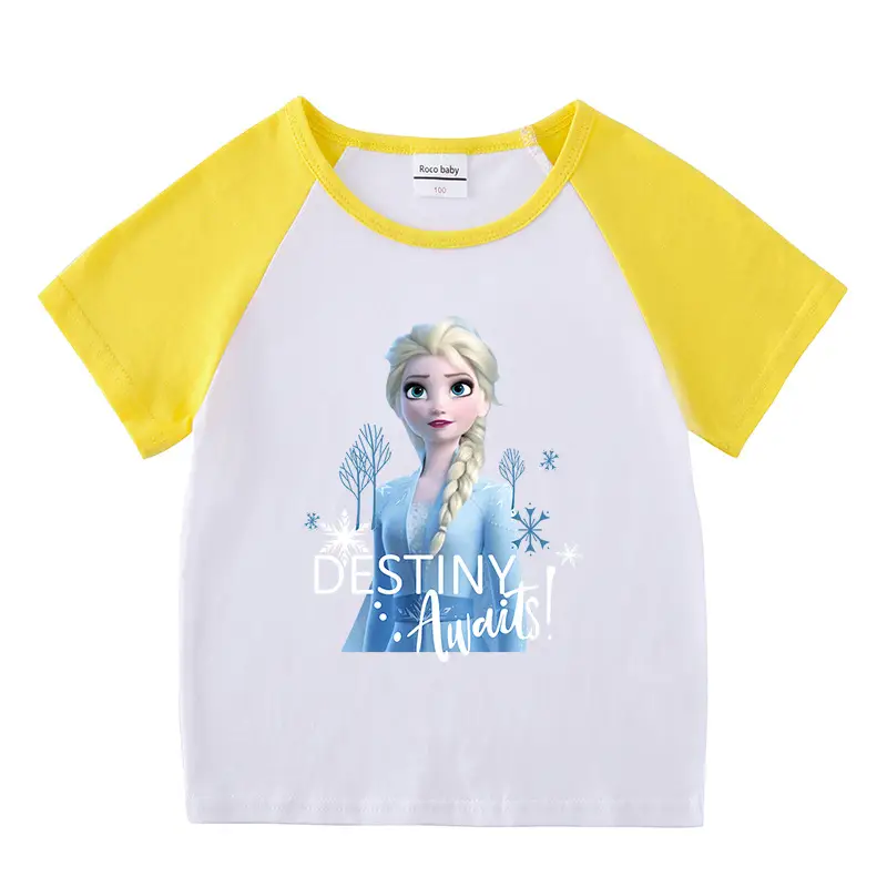 2023 Frozen Print Boys Girls T-Shirt Shorts Set - Image 14