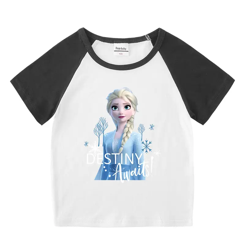 2023 Frozen Print Boys Girls T-Shirt Shorts Set - Image 15