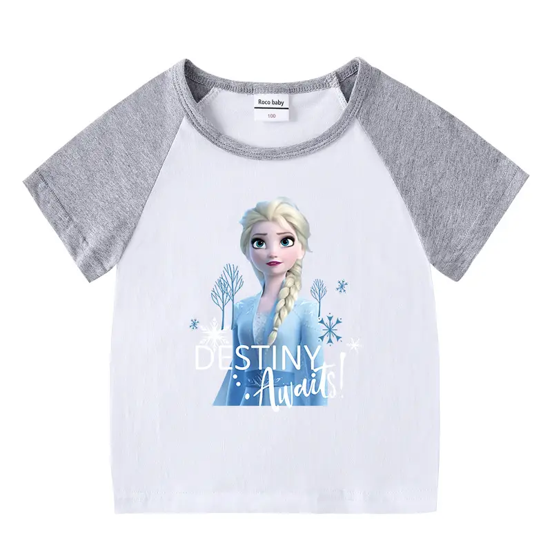 2023 Frozen Print Boys Girls T-Shirt Shorts Set - Image 16