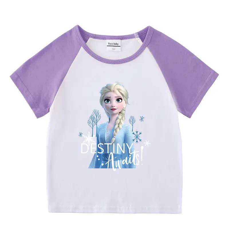 2023 Frozen Print Boys Girls T-Shirt Shorts Set - Image 17