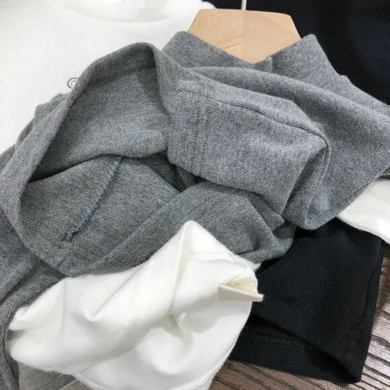Men's Navy Blue Cotton High Collar T-Shirt — feature 18