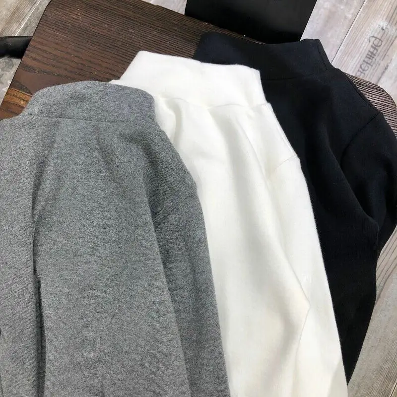 Men's Navy Blue Cotton High Collar T-Shirt — feature 9