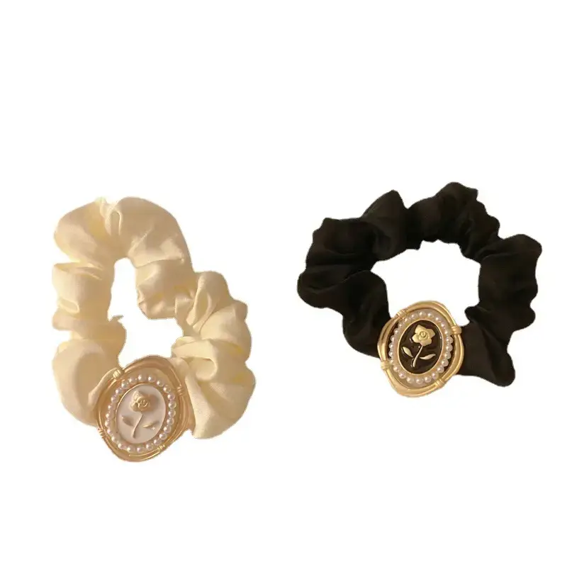French Retro Hair Rope with Pearl & Bow Design - Image 7