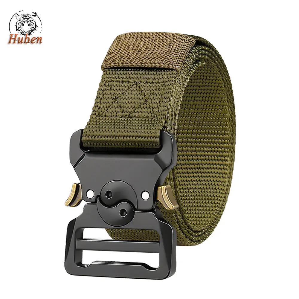 Men's Tactical Nylon Belt Brown 3.8" Military Fan - Image 10