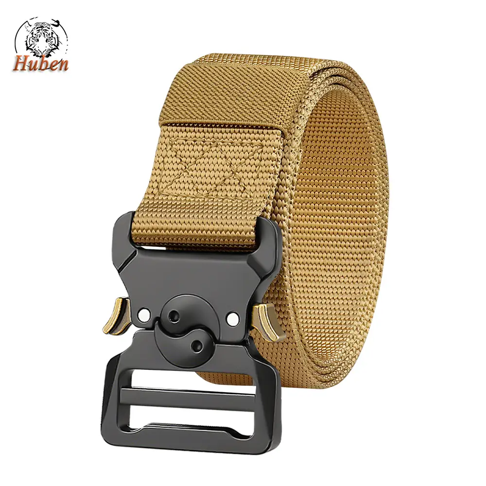 Men's Tactical Nylon Belt Brown 3.8" Military Fan - Image 13