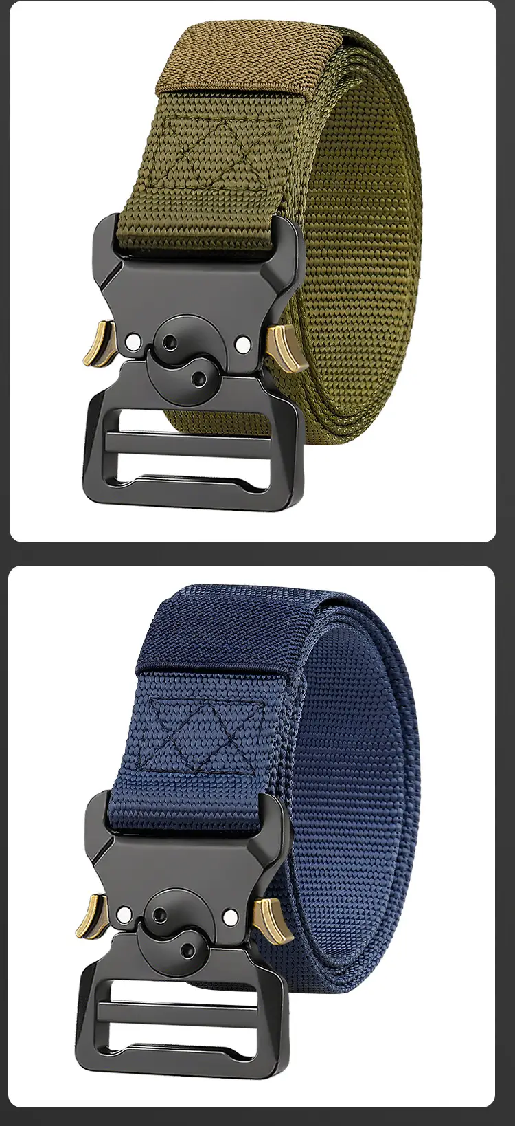 Men's Tactical Nylon Belt Brown 3.8" Military Fan β feature 10