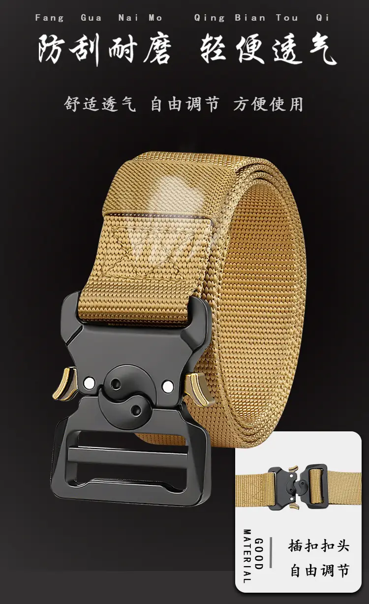 Men's Tactical Nylon Belt Brown 3.8" Military Fan β feature 3