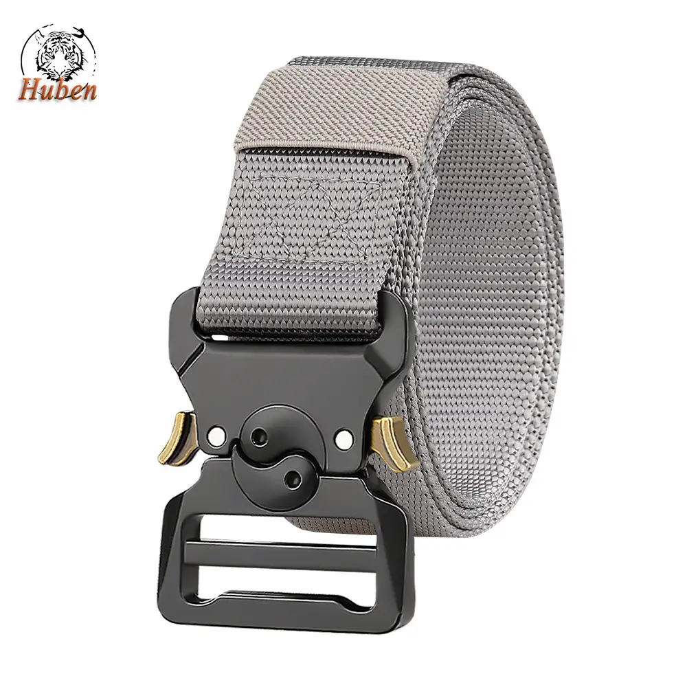 Men's Tactical Nylon Belt Brown 3.8" Military Fan - Image 4