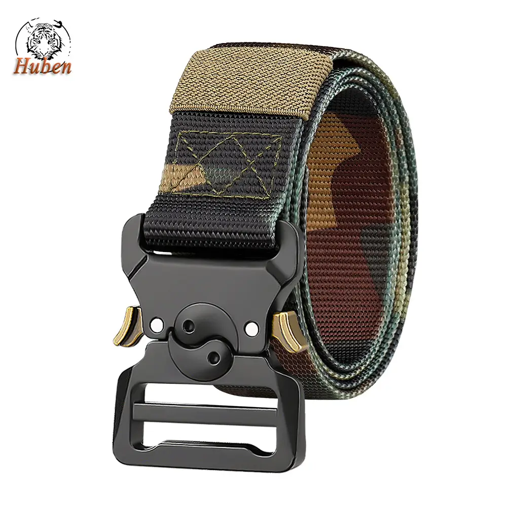 Men's Tactical Nylon Belt Brown 3.8" Military Fan - Image 7