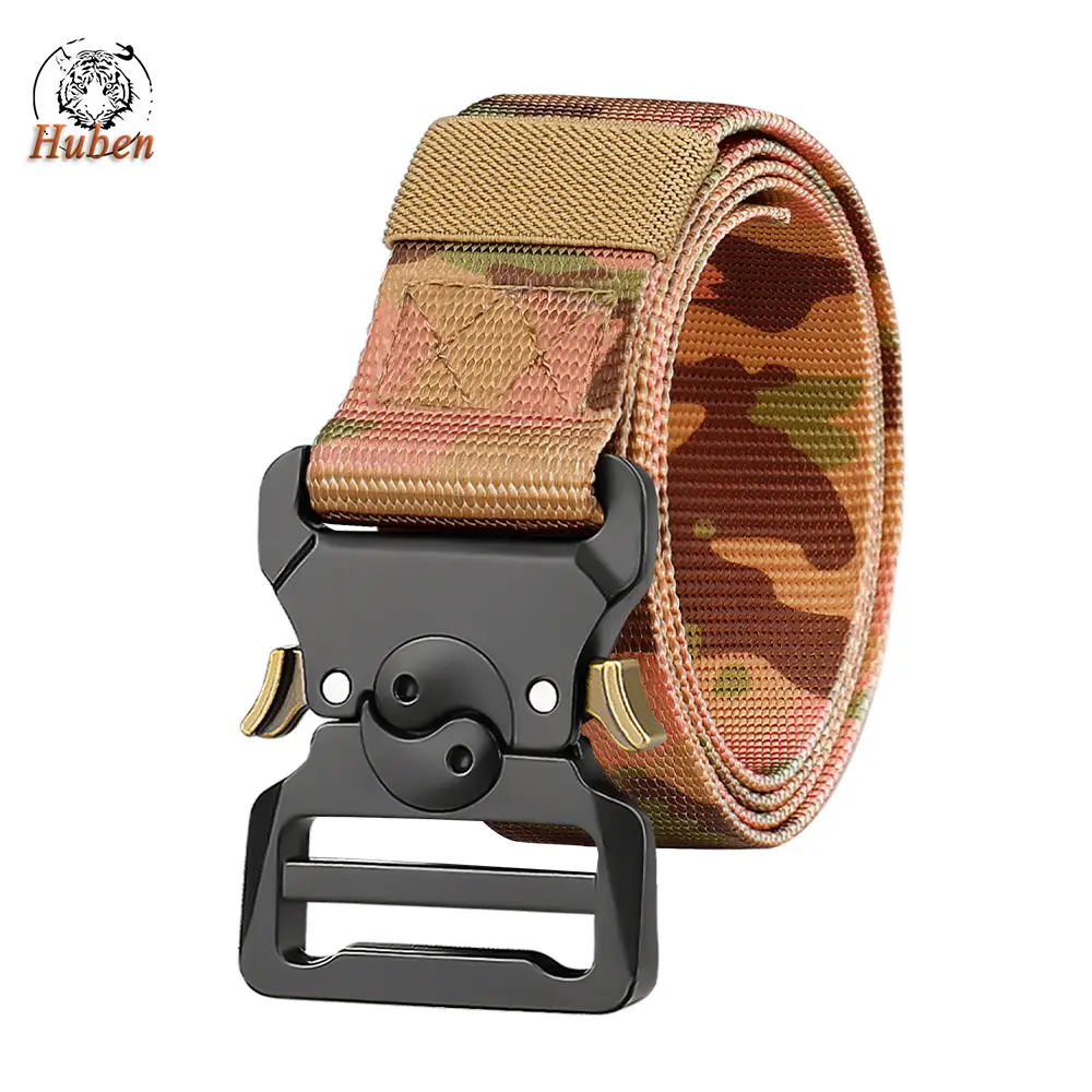 Men's Tactical Nylon Belt Brown 3.8" Military Fan - Image 8
