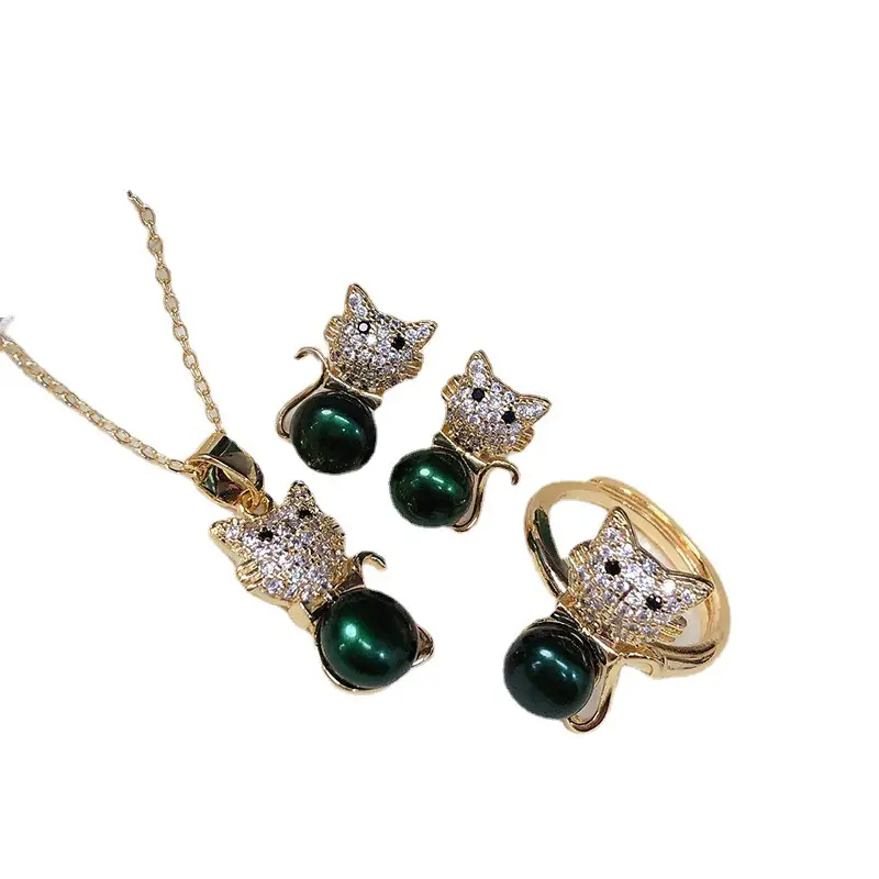 Freshwater Pearl Three-Piece Jewelry Set for Women