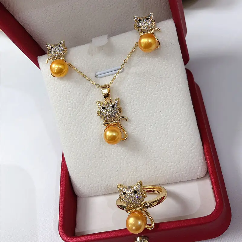 Freshwater Pearl Three-Piece Jewelry Set for Women