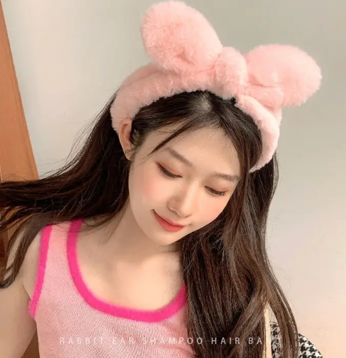 Rabbit Ear Plush Hair Band for Women
