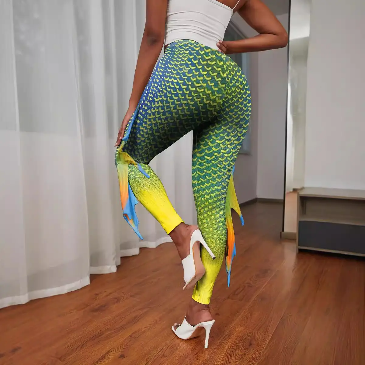 Mermaid Tail Fish Scale Printed Pants for Women - Image 6