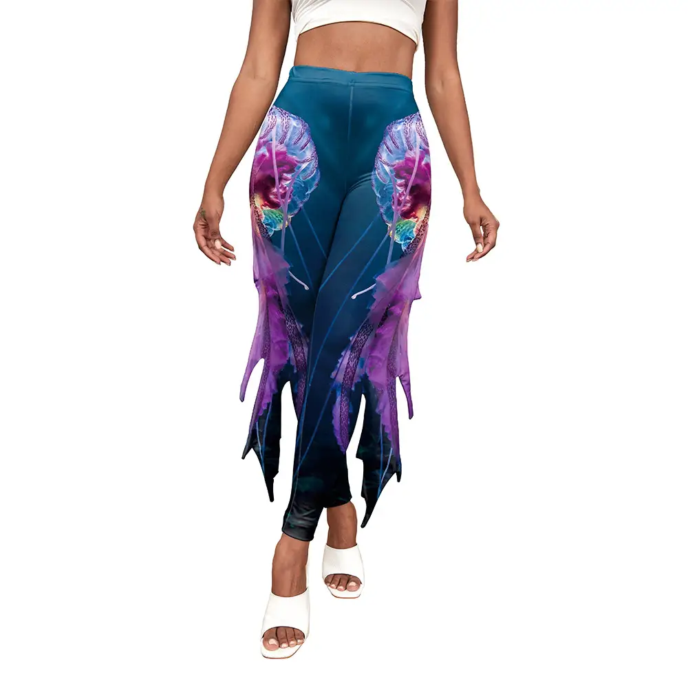 Mermaid Tail Fish Scale Printed Pants for Women - Image 2