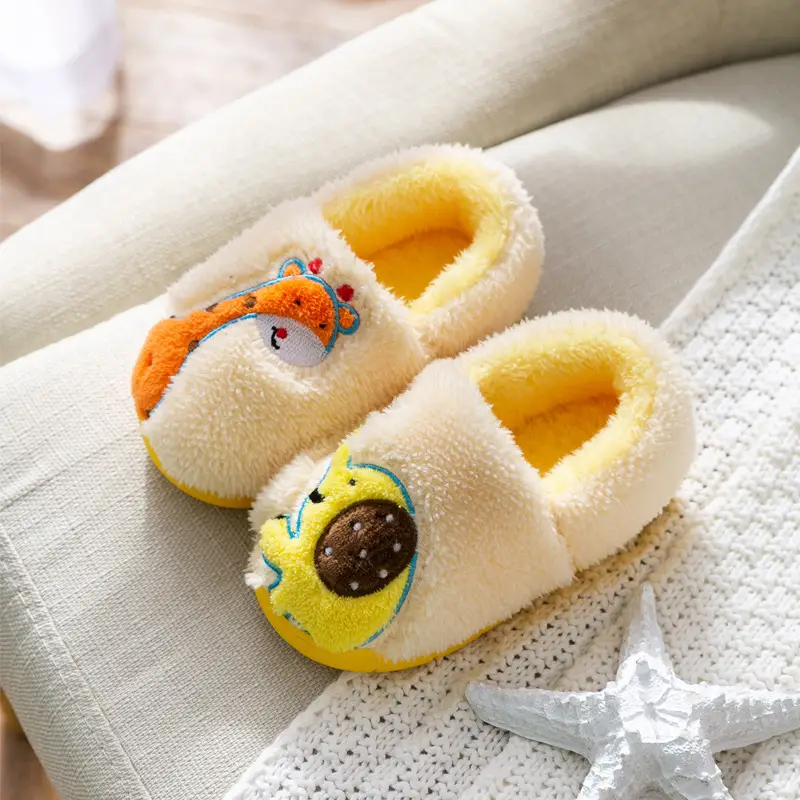 Children's Cotton Slippers Winter New Cartoon Animal Non-Slip Boys' and Girls' Kindergarten Furry Shoes - Image 23