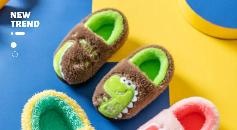 Children's Cotton Slippers Winter New Cartoon Animal Non-Slip Boys' and Girls' Kindergarten Furry Shoes — feature 17