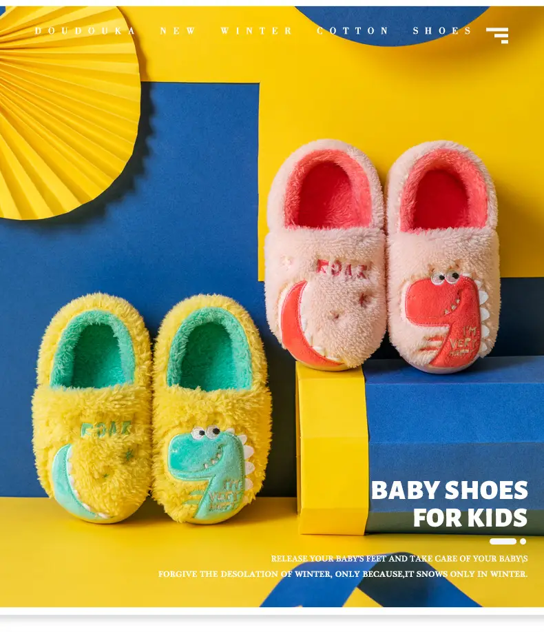 Children's Cotton Slippers Winter New Cartoon Animal Non-Slip Boys' and Girls' Kindergarten Furry Shoes — feature 19