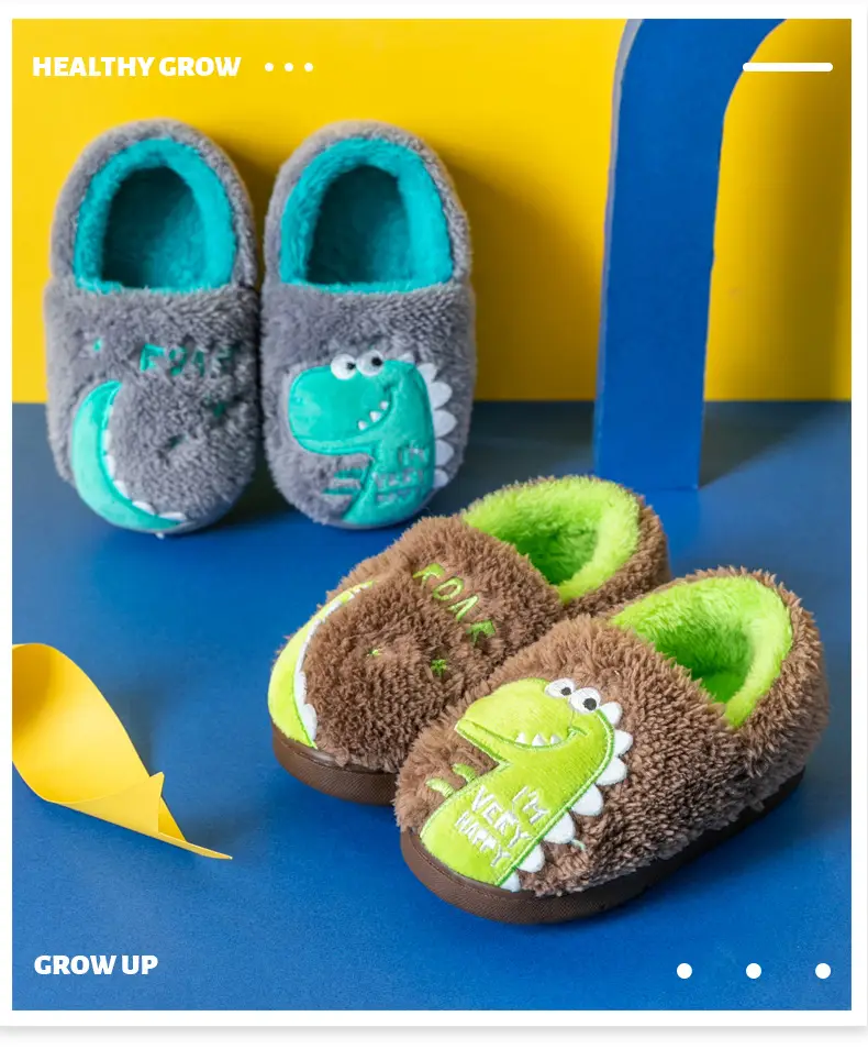 Children's Cotton Slippers Winter New Cartoon Animal Non-Slip Boys' and Girls' Kindergarten Furry Shoes — feature 20