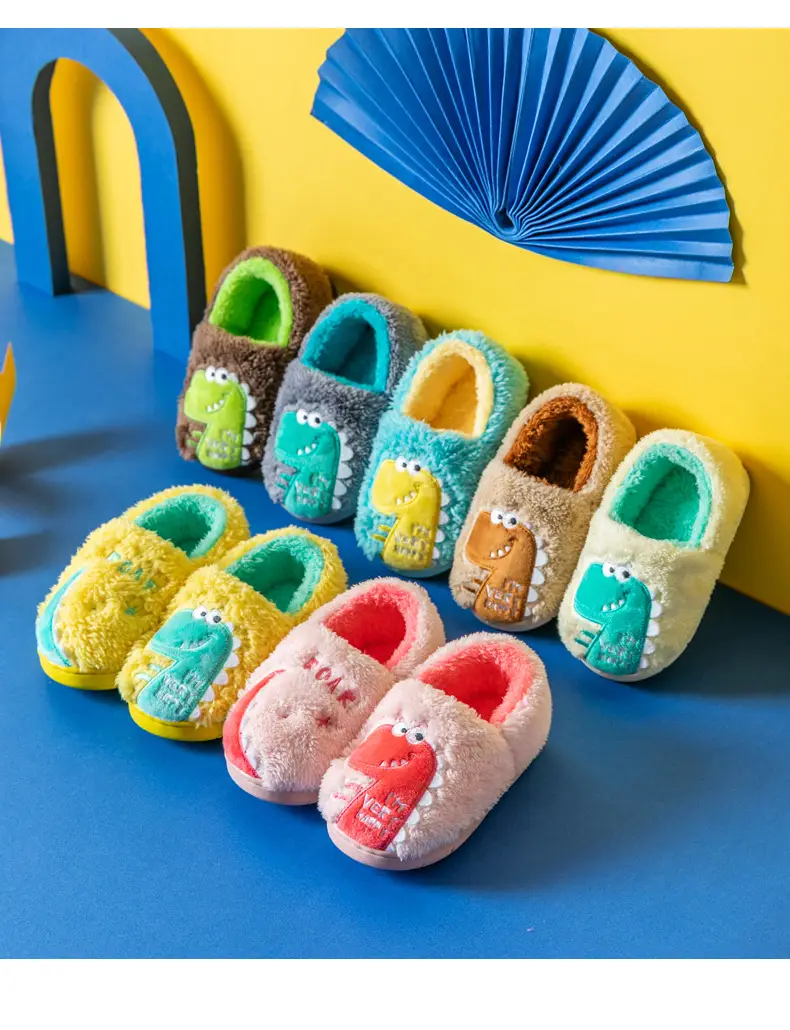 Children's Cotton Slippers Winter New Cartoon Animal Non-Slip Boys' and Girls' Kindergarten Furry Shoes — feature 21