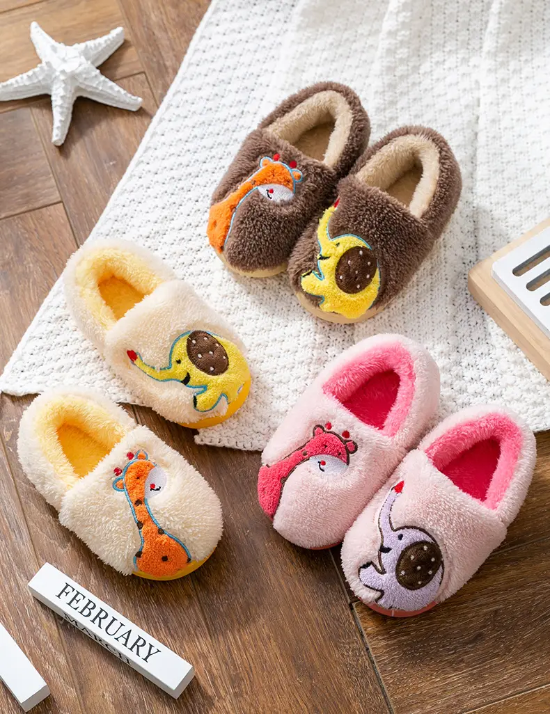 Children's Cotton Slippers Winter New Cartoon Animal Non-Slip Boys' and Girls' Kindergarten Furry Shoes — feature 22