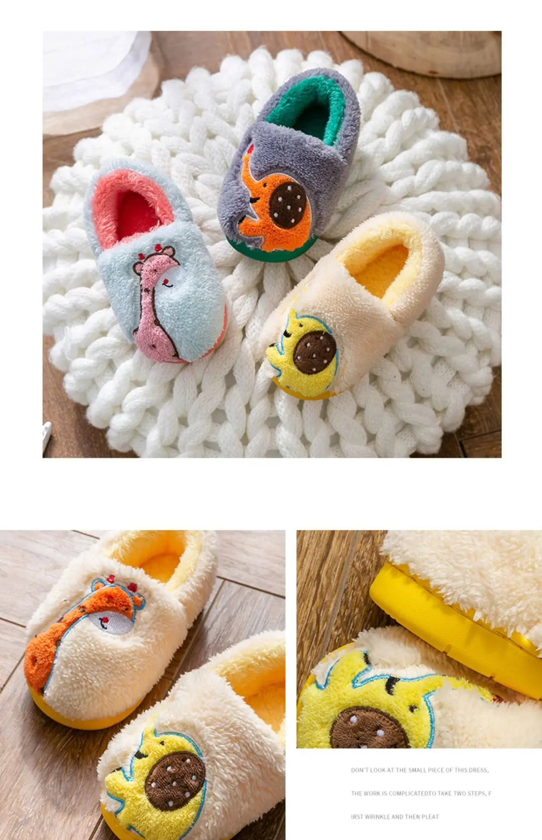 Children's Cotton Slippers Winter New Cartoon Animal Non-Slip Boys' and Girls' Kindergarten Furry Shoes — feature 33