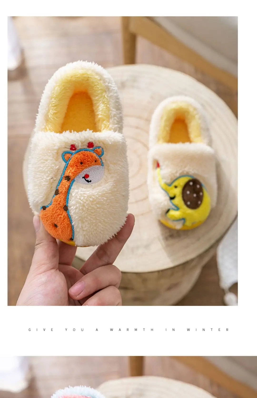 Children's Cotton Slippers Winter New Cartoon Animal Non-Slip Boys' and Girls' Kindergarten Furry Shoes — feature 35